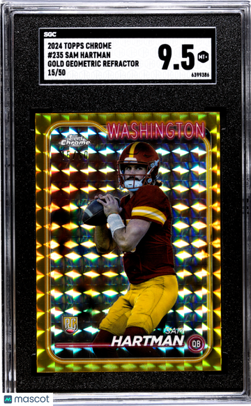 2024 Topps Chrome Sam Hartman #235 Gold Geometric Refractor SGC 9.5