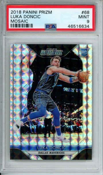 LUKA DONCIC 2018 Panini Prizm MOSAIC PSA 9 Mint Dallas Mavericks Mavs