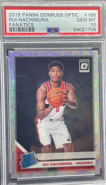 2019-20 Panini Donruss Optic Fanatics Rui Hachimura RC Lakers PSA 10 Gem Mint