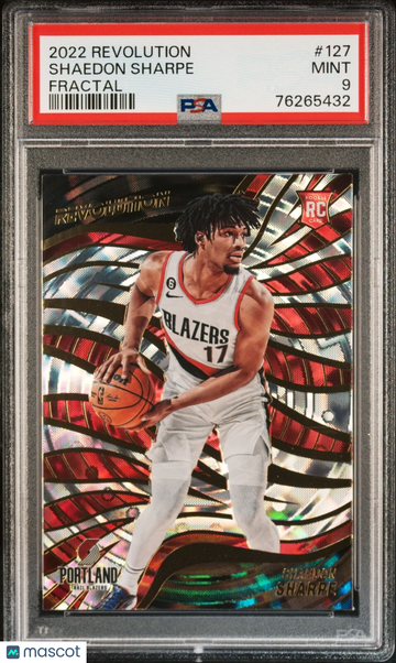 2022 Revolution Shaedon Sharpe #127 Fractal Rookie PSA 9