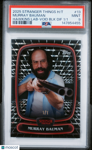 2025 Topps Stranger Things High Tek Murray Bauman #13 Hawkins Lab Void BLK Dif PSA 9