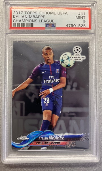 KYLIAN MBAPPE 2017 TOPPS CHROME TRUE ROOKIE PSA 9 MINT