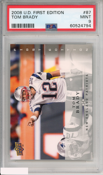 2008 UPPER DECK FIRST EDITION TOM BRADY #87 NEW ENGLAND PATRIOTS PSA 9 MINT
