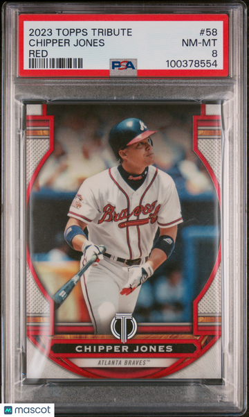 2023 Topps Tribute Chipper Jones #58 Red PSA 8