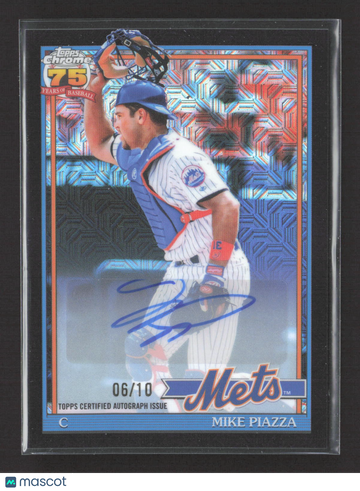 2021 Topps Chrome 75 Years of Baseball Mike Piazza #91C-81 Blue Mosaic /10