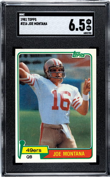 1981 Topps Joe Montana Rookie SGC 6.5 EX-NM+
