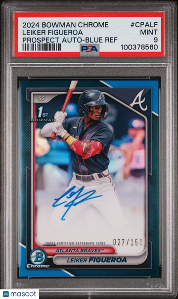 2024 Bowman Chrome Prospect Autographs Leiker Figueroa #CPALF Blue Ref /150 PSA 9
