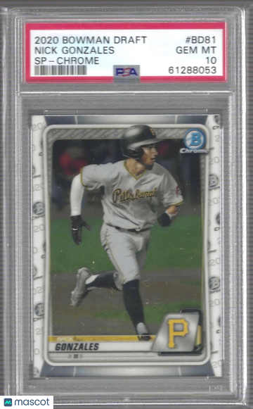 2020 Bowman Draft Nick Gonzales #BD81 SP Chrome PSA 10