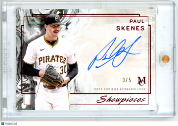 2025 Topps Museum Collection Showpieces Paul Skenes #SA-PS /5 On Card Auto