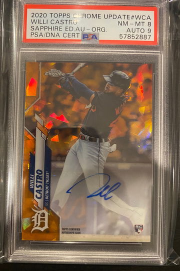 2020 Topps Chrome Update Sapphire Willi Castro Rookie Auto Orange #25/25 PSA 8