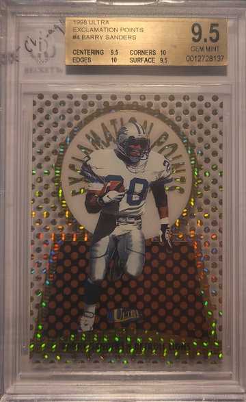 1998 ultra exclamation points barry sanders bgs 9.5 true gem plus
