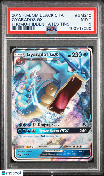 2019 Pokemon SM Black Star Promo Gyarados GX Promo-Hidden Fates Tins PSA 9 #SM212