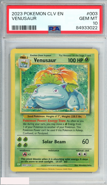 2023 POKEMON CLV EN CLASSIC VENUSAUR LUGIA EX DECK VENUSAUR #003 PSA 10 GEM MT
