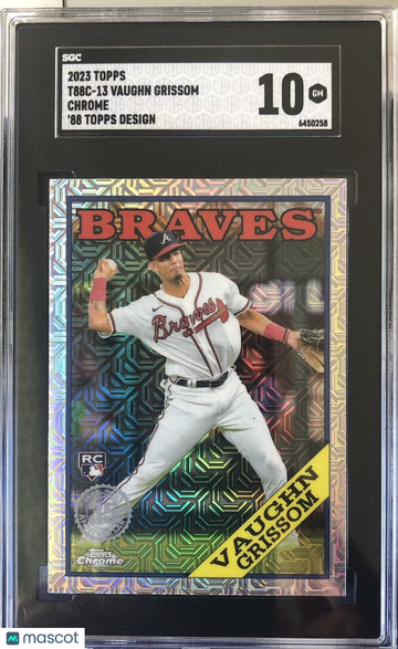 Vaughn Grissom 2023 Topps Series 1 Chrome '88 Design RC SGC 10 Atlanta Braves