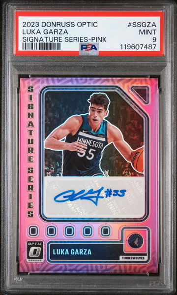 2023 Panini Donruss Optic Signature Series Pink Luka Garza #SSGZA Auto /25 PSA 9