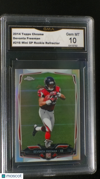 2014 Topps Chrome Devonta Freeman #216 Refractor Rookie RC GMA 10