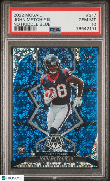 2022 Panini Mosaic John Metchie III #317 No Huddle Blue PSA 10