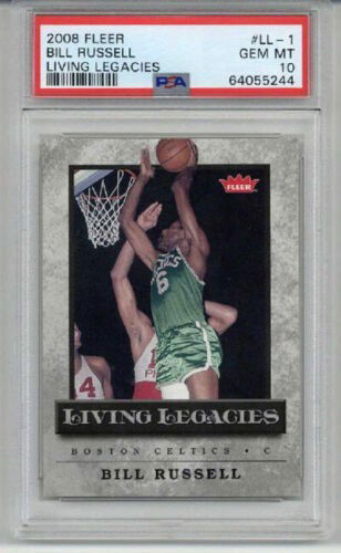 2008 FLEER LIVING LEGACIES #LL-1 BILL RUSSELL BOSTON CELTICS PSA 10 LOW POP