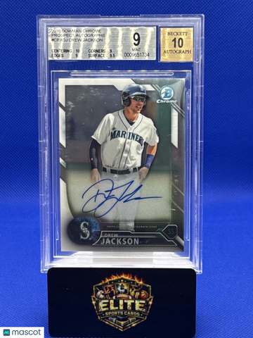 2016 Bowman Drew Jackson #CPA-DJ Chrome Prospect Autographs AU BGS 9 Auto 10