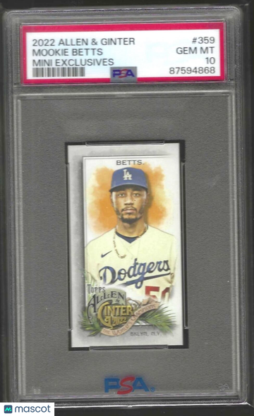 2022 Topps Allen & Ginter Mookie Betts #359 Mini Exclusives PSA 10