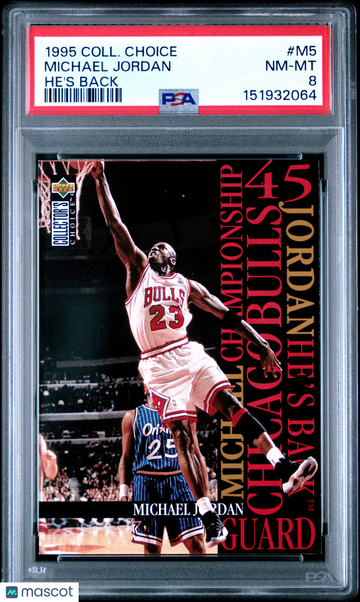 1995 Collector's Choice Jordan-He's Back Michael Jordan #M5 PSA 8