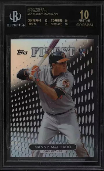 2013 Topps Finest Manny Machado Rookie Refractor #80 BGS 10 Black Label *pop 4