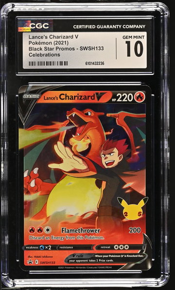 2021 Pokemon #SWSH133 Lance's Charizard V Black Star Promos CGC 10