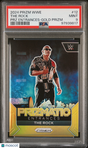 2024 Panini Prizm WWE Prizmatic Entrances The Rock #12 Gold /10 PSA 9