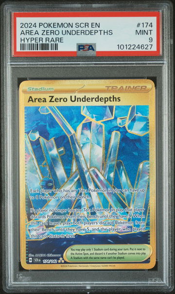 2024 Pokemon Scarlet and Violet Stellar Crown Hyper Rare Area Zero Underdepths #174 PSA 9