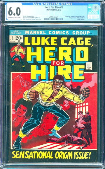 Hero for Hire #1 (1972) CGC 6.0 -- O/w to white pages; 1st & origin of Luke Cage