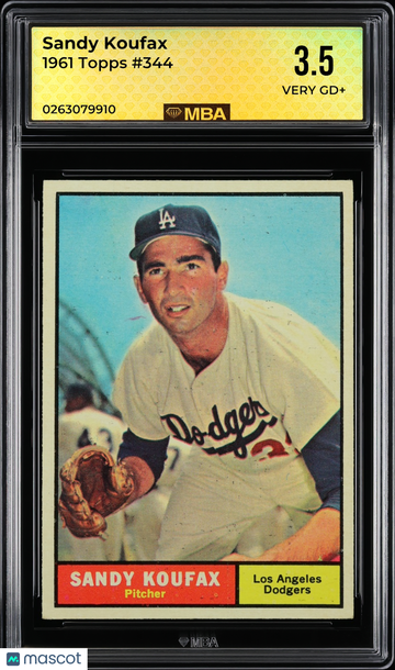 1961 Topps Sandy Koufax #344 MBA 3.5