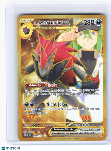 2025 Pokemon—N'S Zoroark ex #189/159 Journey Together—Hyper Rare Gold