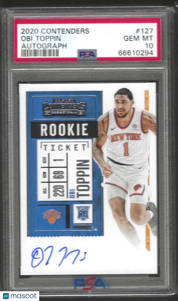 2020 Panini Contenders Obi Toppin #127 Autograph PSA 10