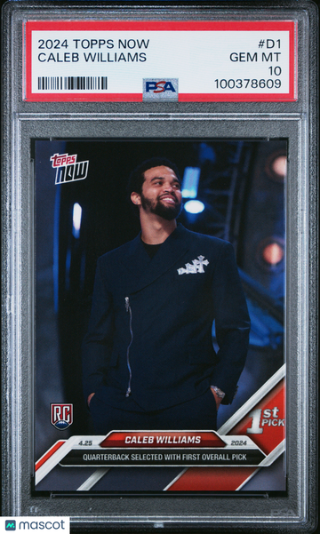 2024 Topps Now Caleb Williams #D1 Rookie PSA 10