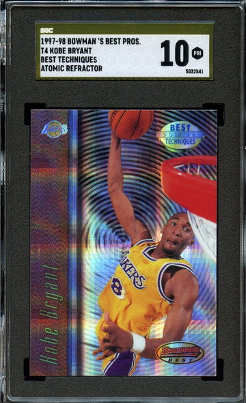 1997-98 Bowman's Best Techniques Atomic Refractor Kobe Bryant SGC 10 Pristine