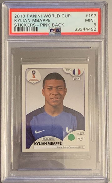 2018 Panini World Cup Stickers Kylian Mbappe Ultra Rare Pink Argentina PSA 9