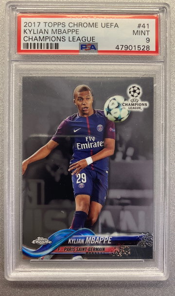 KYLIAN MBAPPE 2017 TOPPS CHROME TRUE ROOKIE PSA 9 MINT
