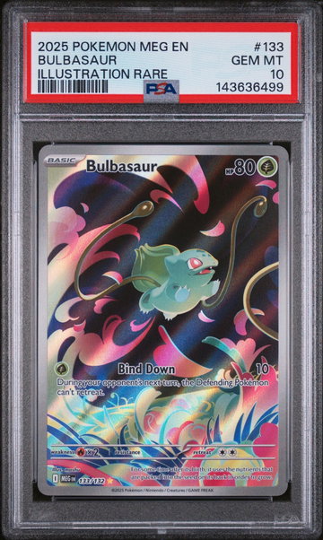 2025 Pokemon Mega Evolution Promo Illustration Rare Bulbasaur #133 PSA 10