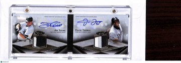 2022 Topps Tier One Jim Thome Frank Thomas #DAR-TTH Dual Autograph Relic Book Card 10/10 Auto