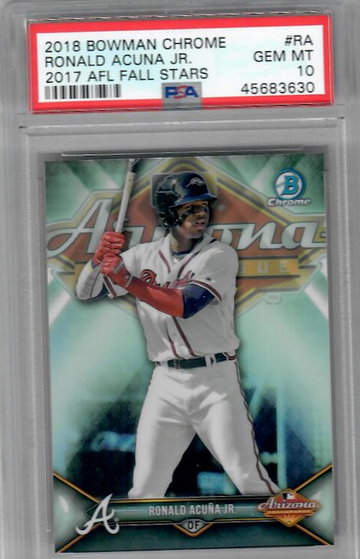 2018 Bowman Chrome 2017 Arizona Fall League Fall Stars RA Ronald Acuna Jr.