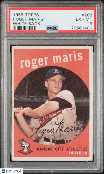 1959 Topps Roger Maris #202 White Back PSA 6