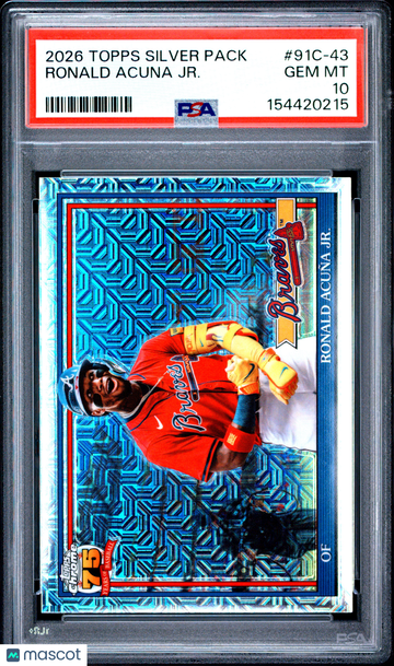 2026 Topps Silver Pack 1991 Chrome Promo Ronald Acuna Jr. Trading Card PSA 10 #91C-43