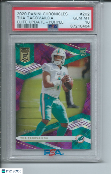 2020 Panini Chronicles Elite Update Tua Tagovailoa #202 Purple PSA 10