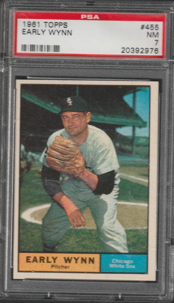 1961 Topps #455 Early Wynn, PSA 7
