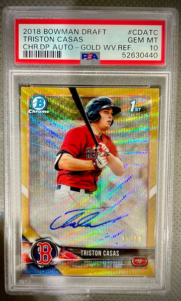 2018 Bowman Chrome Triston Casas Auto Gold Refractor Wave