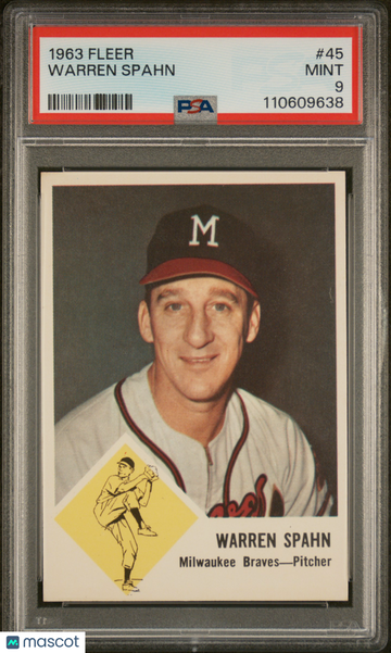 1963 Fleer Warren Spahn #45 PSA 9