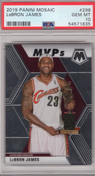 2019 Panini Mosaic LeBron James MVPS Cavaliers PSA 10