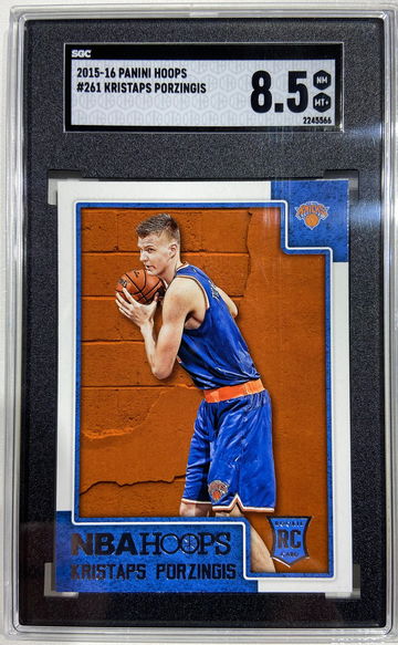 2015-16 Panini Hoops Rookie Kristaps Porzingis SGC 8.5 