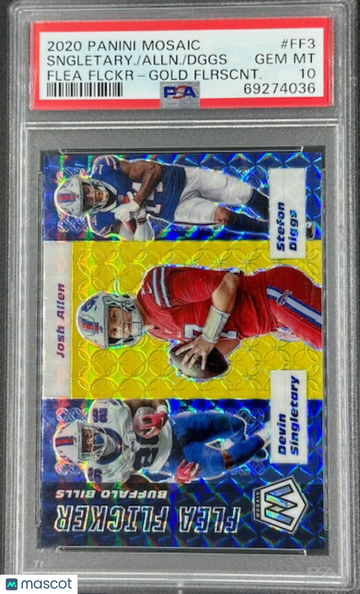 2020 Mosaic Josh Allen Flea Flicker Gold Fluorescent /20 PSA 10