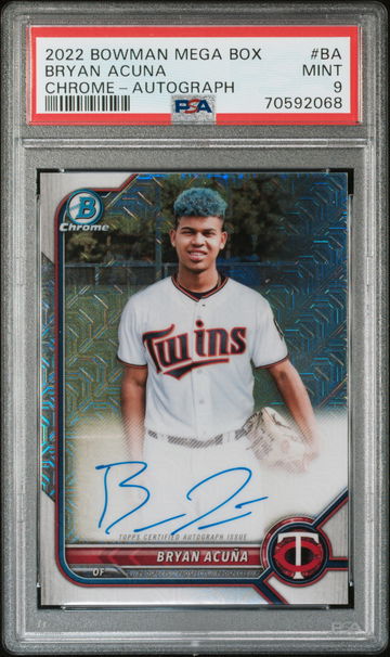 2022 Bowman Mega Box Chrome Mojo Bryan Acuna #BMA-BA Auto PSA 9